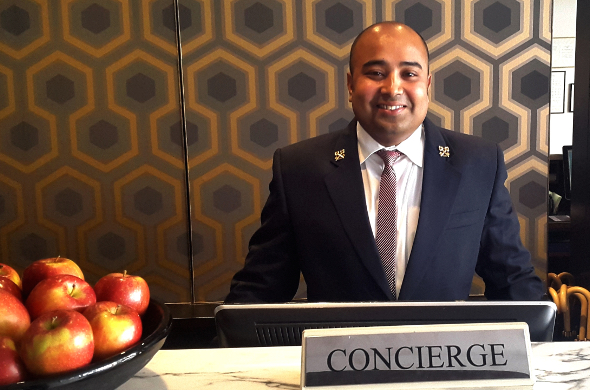 Concierge at desk