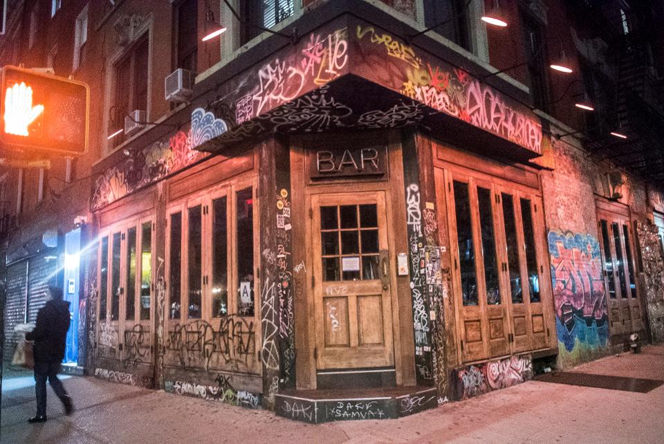 A shuttered bar in New York City during the coronavirus pandemic